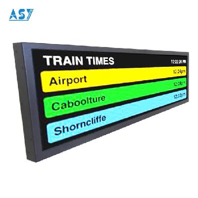 Wide stretched bar lcd monitor passenger information display