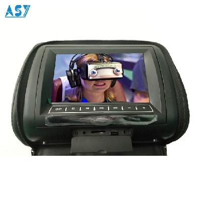 7-Inch Black Car Headrest Monitors with DVD Player, USB